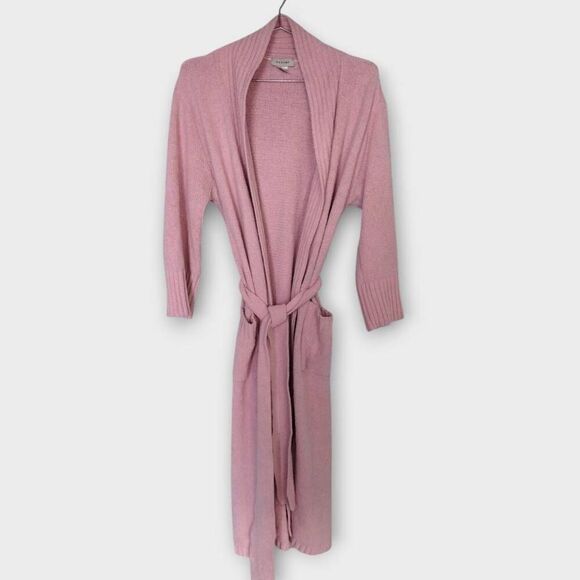 Natori Womens Robe Sz‎ XS Pink Fleece Cozy Mellow Belt Pockets Sleepwear - Picture 1 of 9